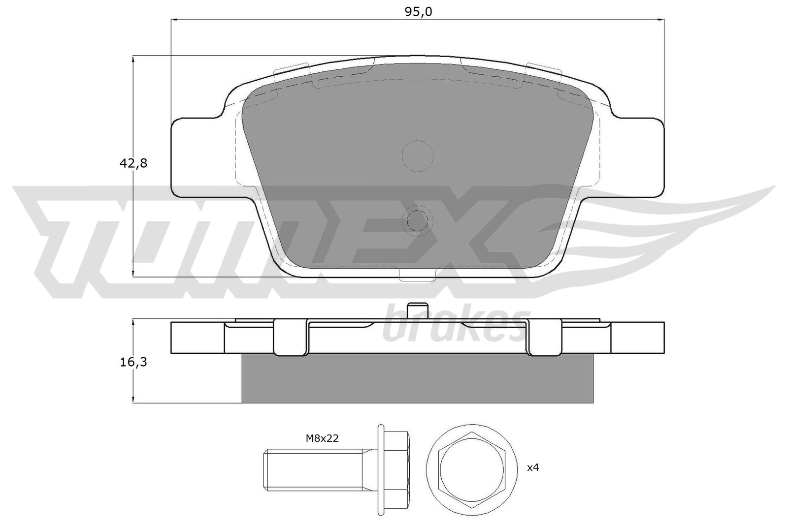 Sada brzdových platničiek kotúčovej brzdy TOMEX Brakes